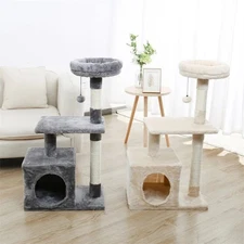 Cat Tree Indoor Condo w/ Sisal Covered Scratching Post for Kittens Small Cats