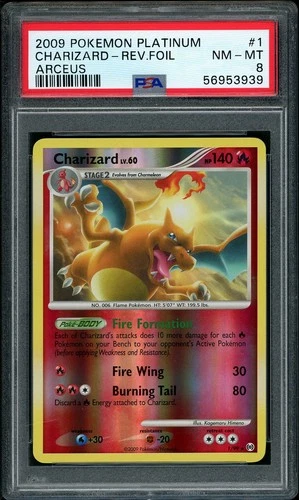 2009 Pokemon Platinum Arceus Charizard Reverse Holo #1 PSA 8 NM-MT