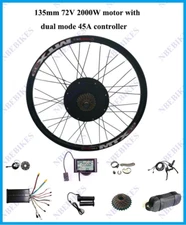 135mm 72V 2000W motor wheel with dual mode 45A controller conversion kit.