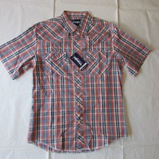 Wrangler Men's XL Short Sleeve Western Plaid Snap Shirt