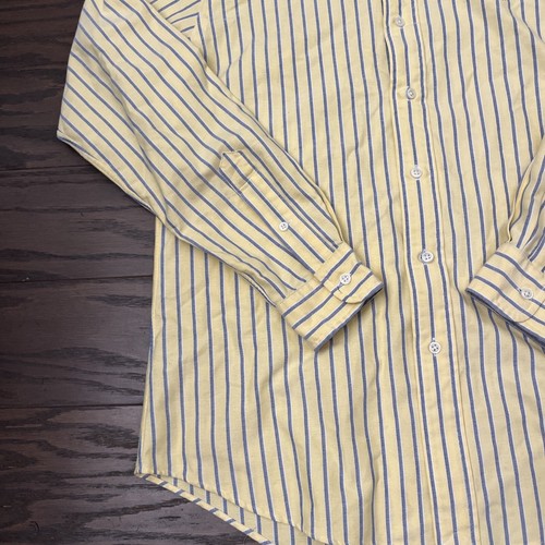 Ralph Lauren Polo Mens Custom Fit Button-Down Oxford Shirt Yellow Medium Striped - Imagen 6 de 12