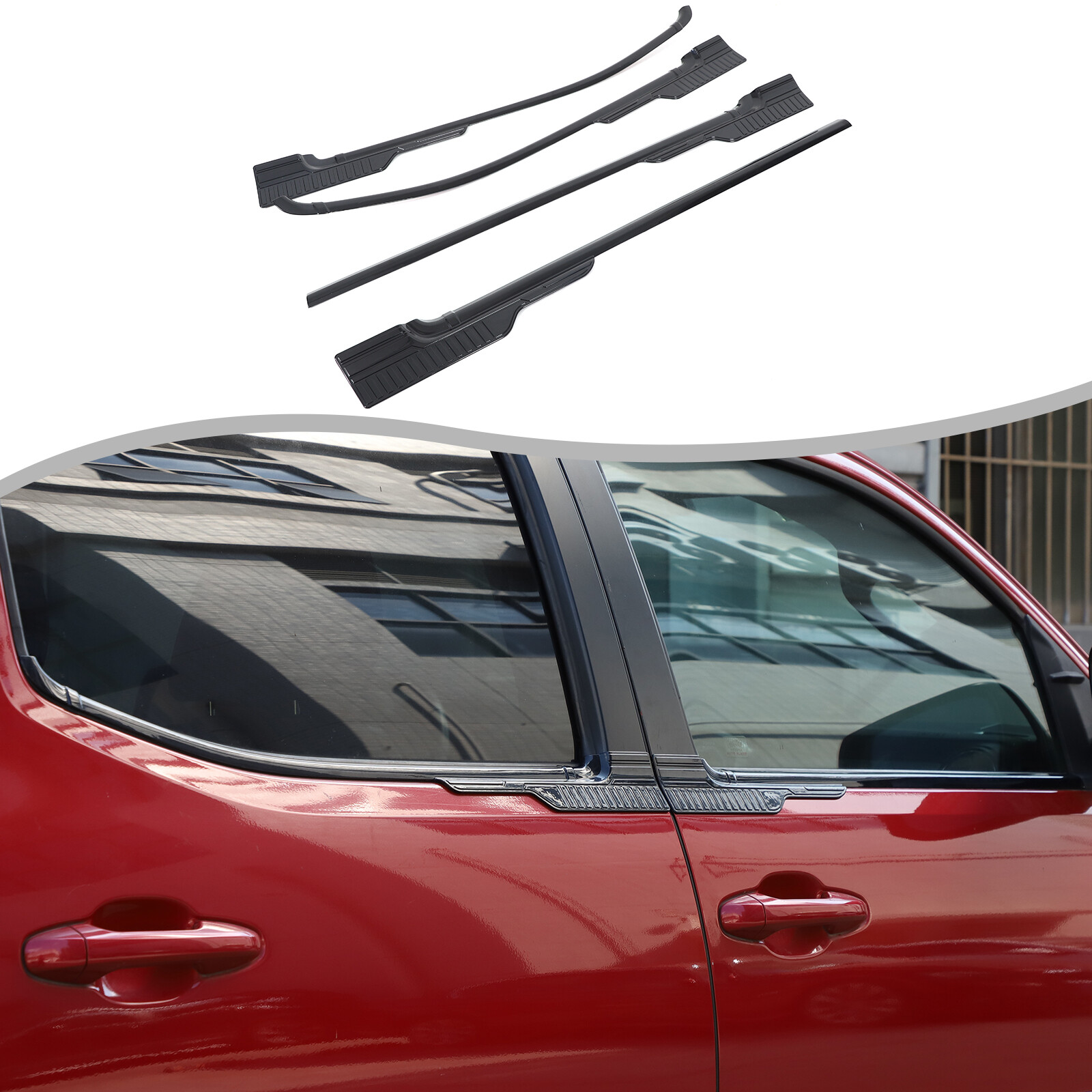 4PCS Black ABS Window Bottom Sill Trims Cover For Toyota Tacoma 2015-2022