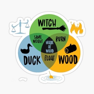 Monty Python and the Holy Grail, Witch Wood Duck, Vinyl Die Cut Sticker