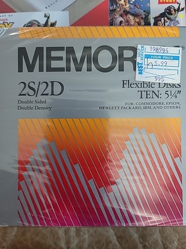 Memorex 5 1/4" Flexible Disks Diskettes Floppy Disk 2S/2D 10 Pack -New Sealed