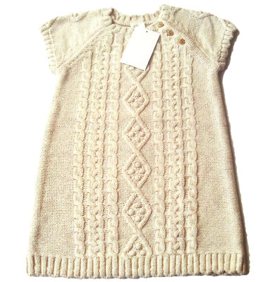 Strick Kleid Gr.86 H&M NEU zopfmuster raglan beige warm baby winter