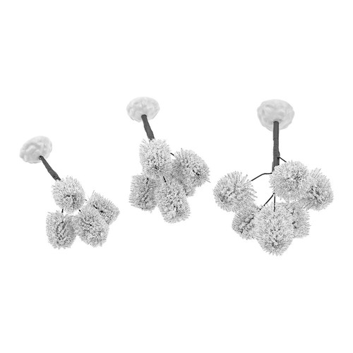 12Pcs Christmas Tabletop Trees Model Halloween Village Winter Snow Frost Trees - Picture 6 of 14