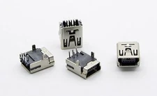 2 pcs Mini USB Female 5Pin 90° PCB Socket Connector 2 Legs HW-MU-5F-20 BLUE YETI