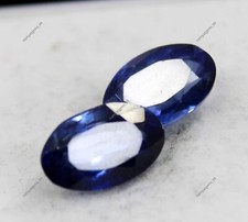 Pair Certified Natural Blue Sapphire Loose Gemstone Oval Shape 7 CT