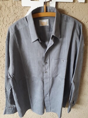 Herren Hemd langarm Gr.L Grau gemustert Kings Road Top Zustand