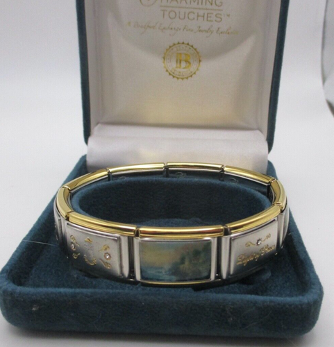 Bradford Exchange Charming Touches Lighthouse Light of Peace Charm Bracelet NIB