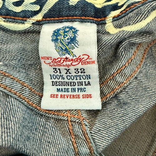 Ed Hardy Herren Blue Jeans 31x32 Embroidered Spider Skull Lot 2008 - Bild 12 von 14
