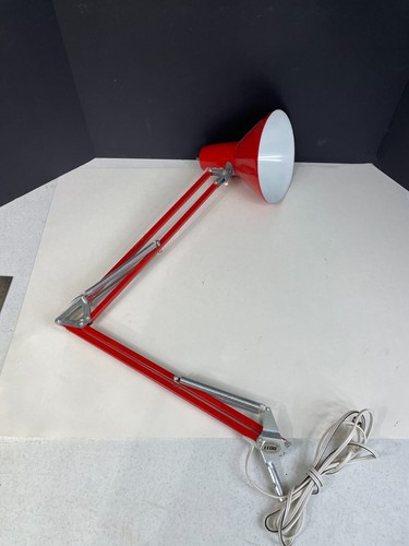 Vintage LEDU Wasomark Drafting Desk Lamp Adjustable ORANGE Articulating ~ Works! - Picture 10 of 10
