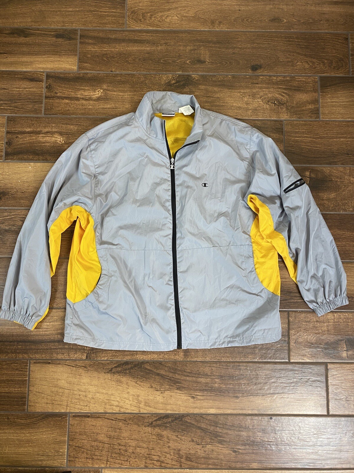Mens Gray \u0026 Yellow CHAMPION Lined 