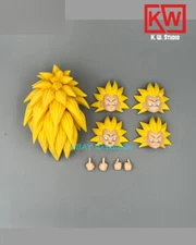 K.W Studio Gotenks Super Saiyan 3 Yellow Hair Custom Head Sculpt Set In Stock