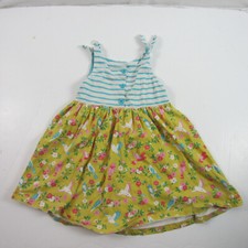 mini boden girl's dress striped owl bird dress 5-6 play