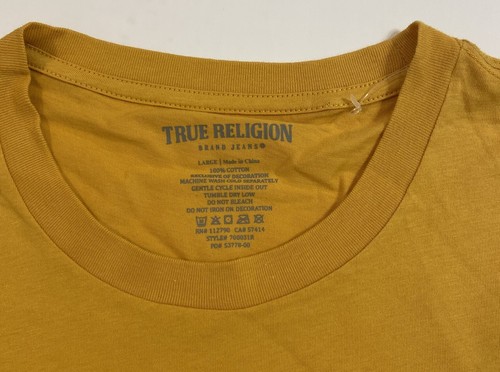 Authentisches True Religion Herren T-Shirt Buddha Logo Siegel Rundhalsausschnitt Baumwolle Gr. L $ 59 - Bild 3 von 5