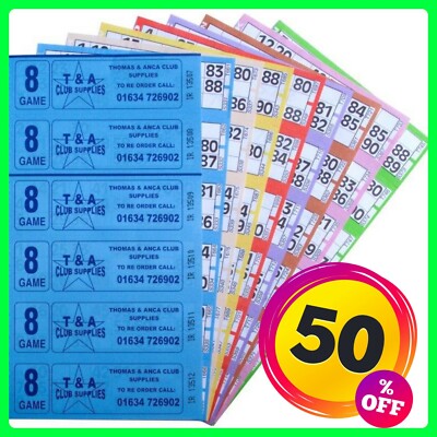 Bingo Tickets Bingobücher 12000 8 Seiten 8 Spiele 6 zum Ansehen Bingobücher