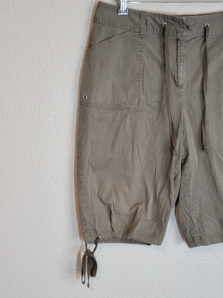 studio works pantalones cortos caquis mujer talla 16 cordón tiro alto exterior verde Foto 2 de 4