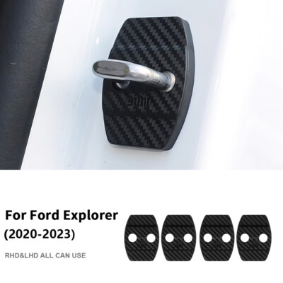 For Ford Explorer 2020-2023 Door Lock Protection Cover Trim ABS Carbon Texture