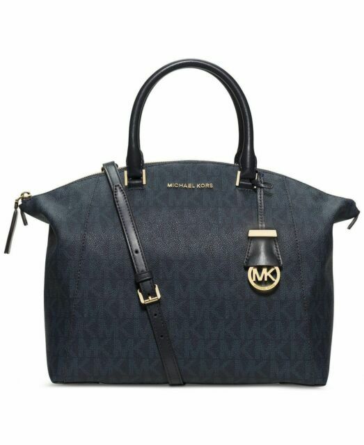 Michael Kors Riley Small Satchel Baltic Blue MK PVC 30h5grls1b for