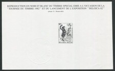 BELGIEN EPREUVE DE LUXE LUXUSBLOCK BLACK PRINT JOURNEE TIME 1982 RAR !! z2246