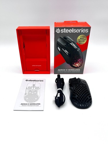 Used Original Steelseries Aerox 5 Wireless Bluetooth Gaming Black Mouse for PC - Afbeelding 3 van 9