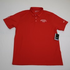 Nike Golf Shirt Men s XL Red Vertical Mesh The Pro Football Show Polo NEW