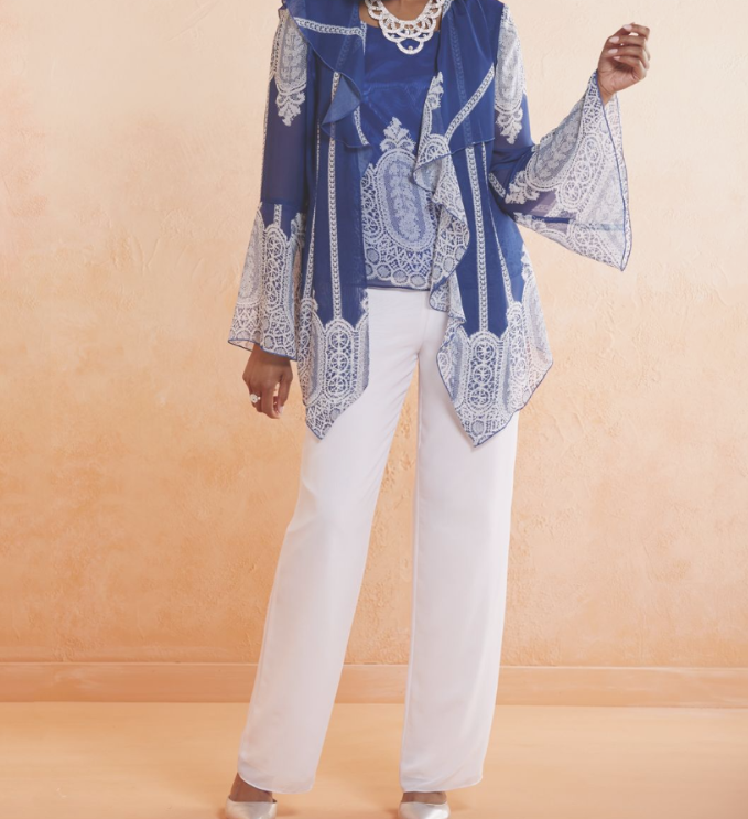 Size 6 Ashro Dress Tatiana Pant Suit Church Wedding Party Cruise Blue