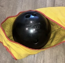 Vintage Bowling Ball High Skore 300 Black BJ960 Name Engraved Sport with Tote