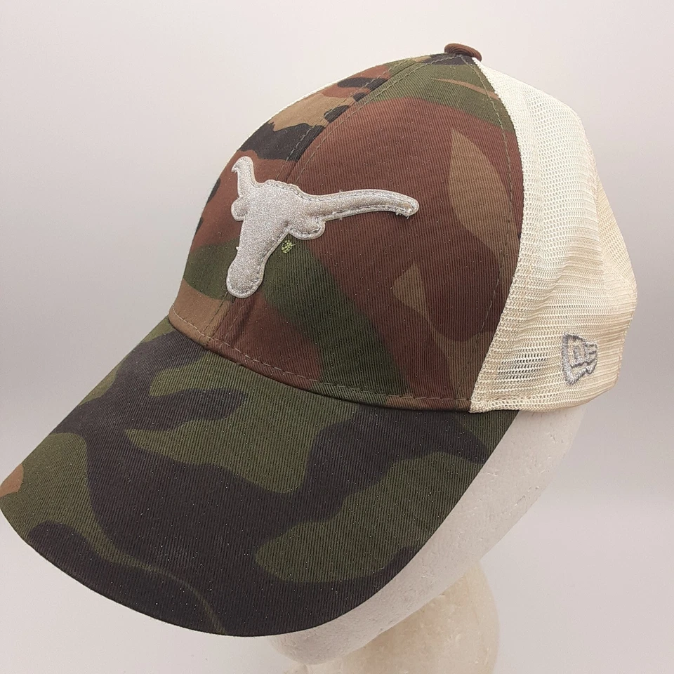 Gorra Texas Longhorns para mujer Snapback camuflada grande plateada brillo logotipo malla trasera Foto 3 de 4