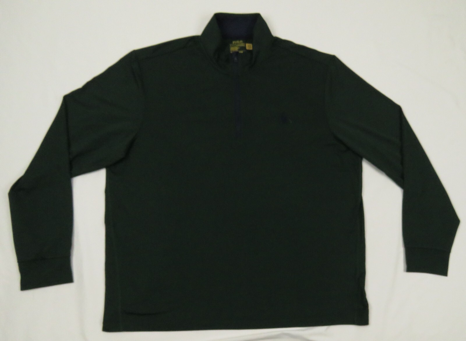 Giacca pullover Ralph Lauren Polo Performance verde blu polo pony 1 4 zip nuova senza etichette