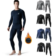 Men Trousers Winter Full Set Thermal Lined Long Johns Top Bottom Warm Underwear