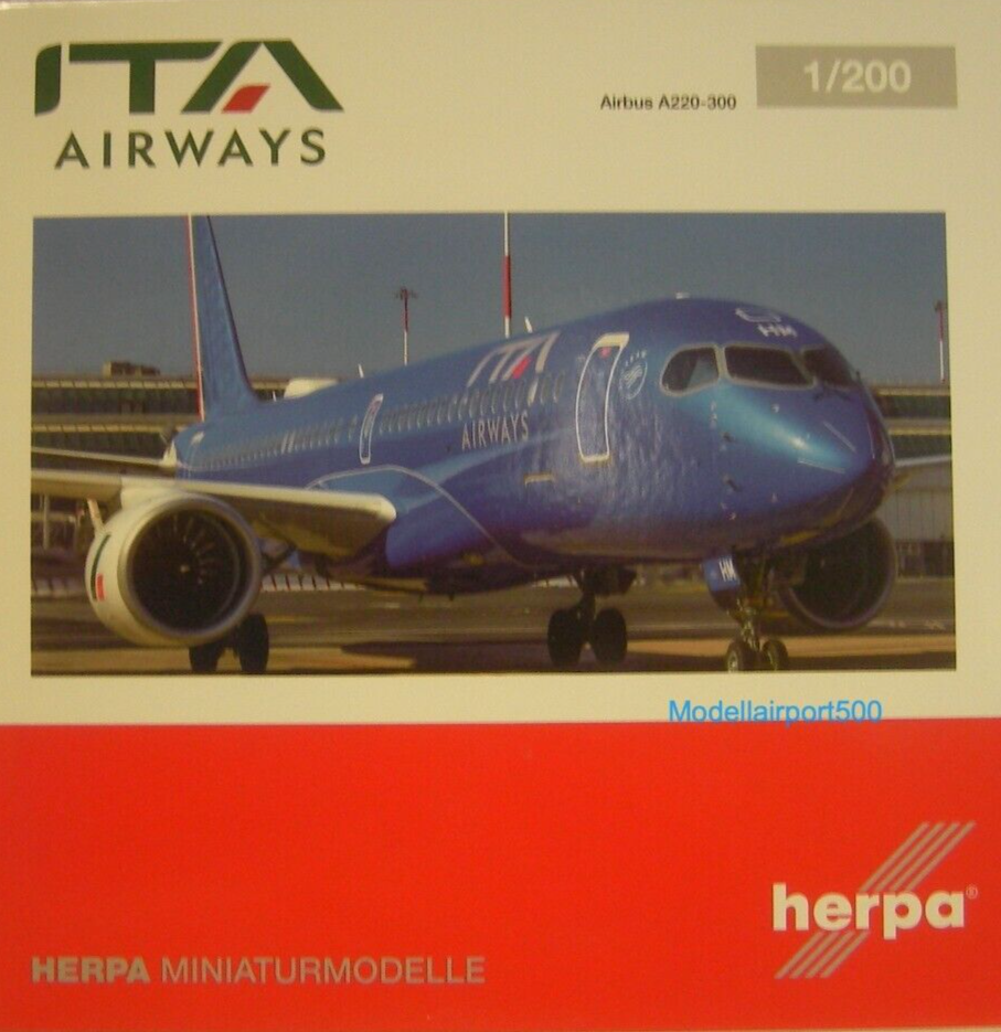 Herpa Wings 1:200 Airbus A220-300 ITA Airways EI-HHM 573054 Herpa Wings 1:200 Airbus A220-300 ITA Airways EI-HHM 573054