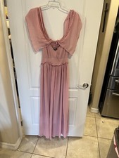 ASOS blush pink Ruffle and Tiered Off Shoulder Dress. Size 6. New with tags