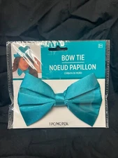 Amscan Teal Bow Tie Party Accessory Costume Halloween Elastic Neckband NIP
