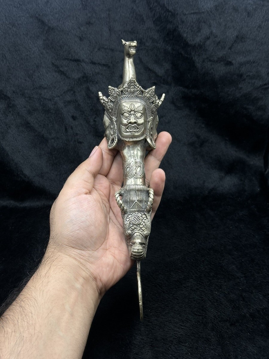 Wonderful Rare Vintage Tibetan Silver Ritual Vajra Dorje Phurba