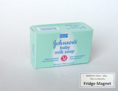 JOHNSON'S BABY MILK SOAP Pack FRIDGE MAGNET Novelty Indonesia 3D  1.5'' wide