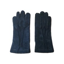 ARIS Vintage Black Suede Leather Gloves Nylon Lined Women Size 7.5