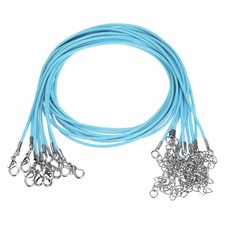 10pcs Waxed Necklace Cord Bulk, 16" and 1.5mm Dia Necklace String, Lake Blue