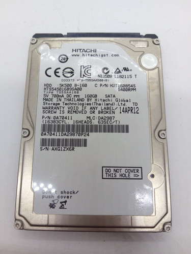 HITACHI *HTS545016B9SA00* 160 GB * SATA HDD Notebook 2,5 Zoll #NFP1942