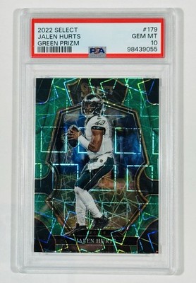 2022 SELECT PREMIER GREEN PRIZM /5 JALEN HURTS #179 PSA 10 GEM- Color Match