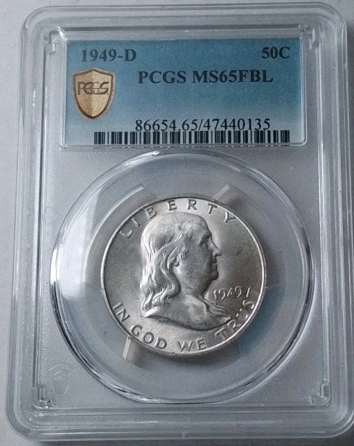 1949-D Franklin Half Dollar PCGS MS 65 FBL Gold Shield  - Image 2 of 4