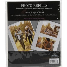 Magnetic Photo Album Refill Pages Pocket Inserts for 8x10 Pictures 20 Sheets