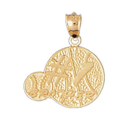Number One Brother Charm Pendant 14k Gold (1.5 Grams)