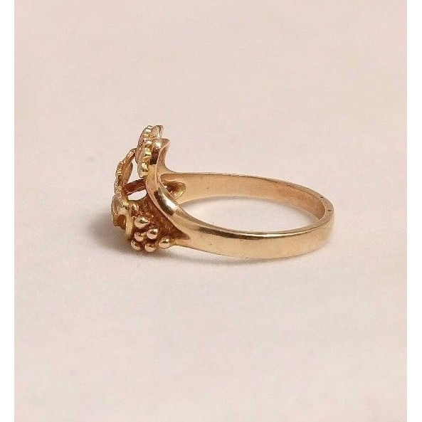SOLID TRI - TONED GOLD GRAPES PATTERN RING. SIZE … - image 3