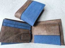 Lot de 2 portefeuilles homme neufs marron bleu porte-monnaie cartes