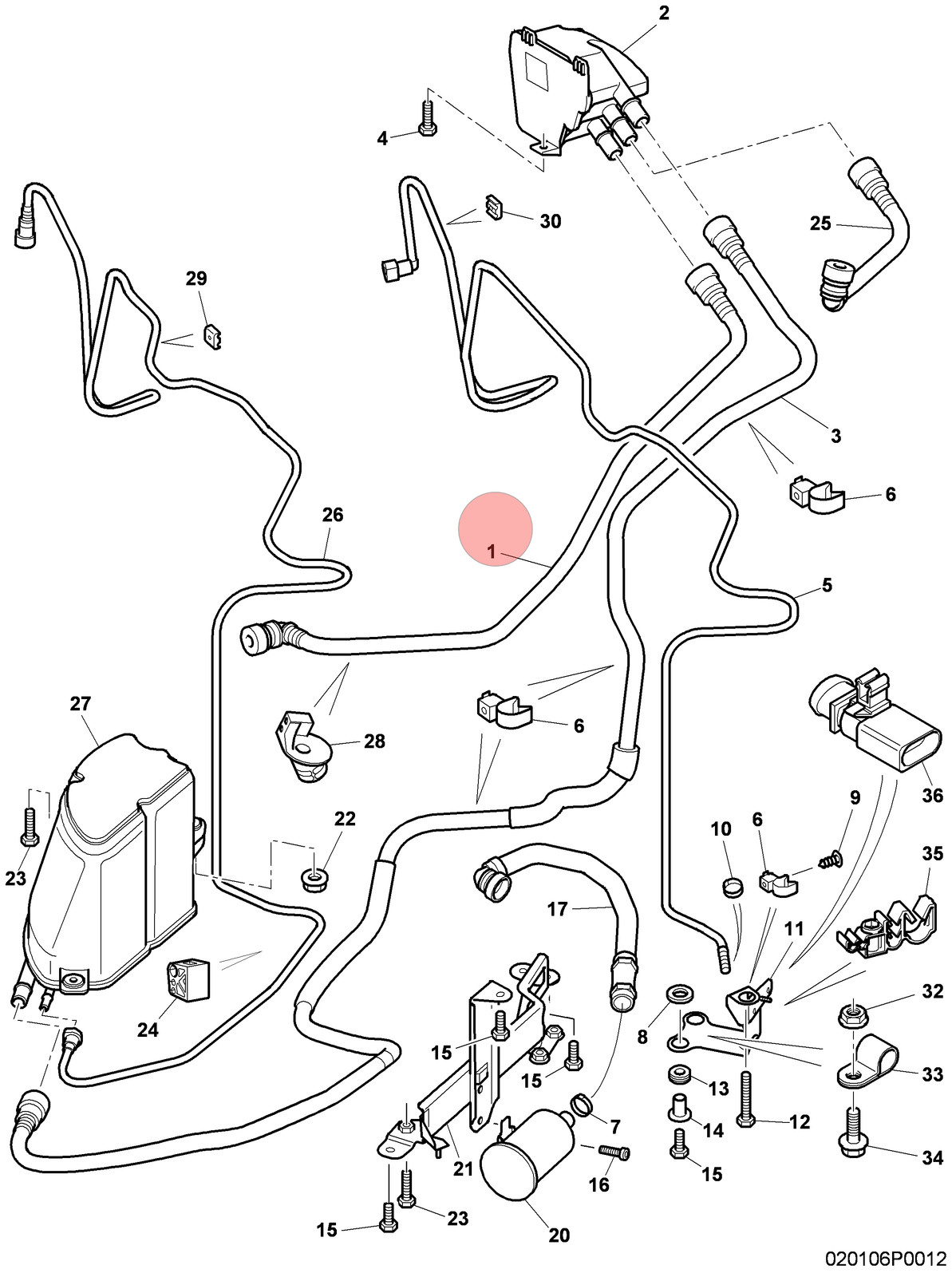 Bentley Continental GT 2007-2018 Rear Left Blow by hose