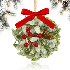 Mistletoe Kissing Ball, Artificial Mistletoe Christmas Decor Hanging Kissing Bal