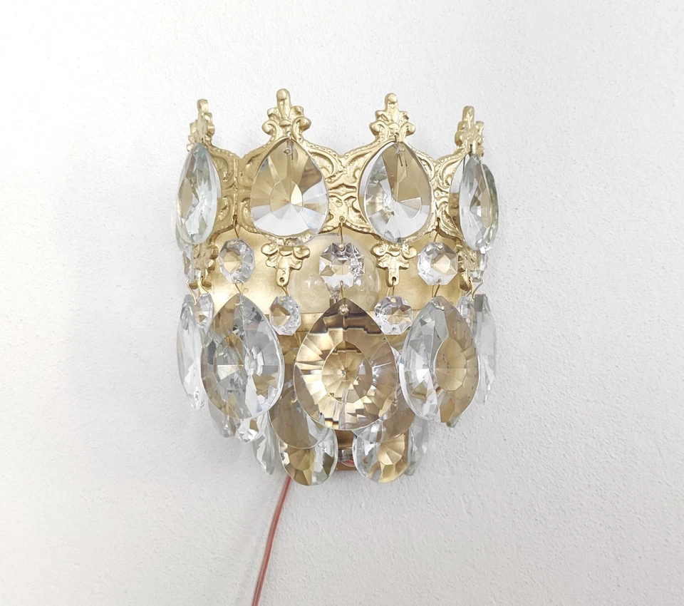 Apliques de pared de cristal vintage par de accesorios LED Art Nouveau Foto 3 de 4