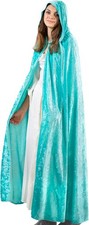 Hooded Cape for Adults Men's Cloak Halloween Cosplay Costume Poncho Robe Extra